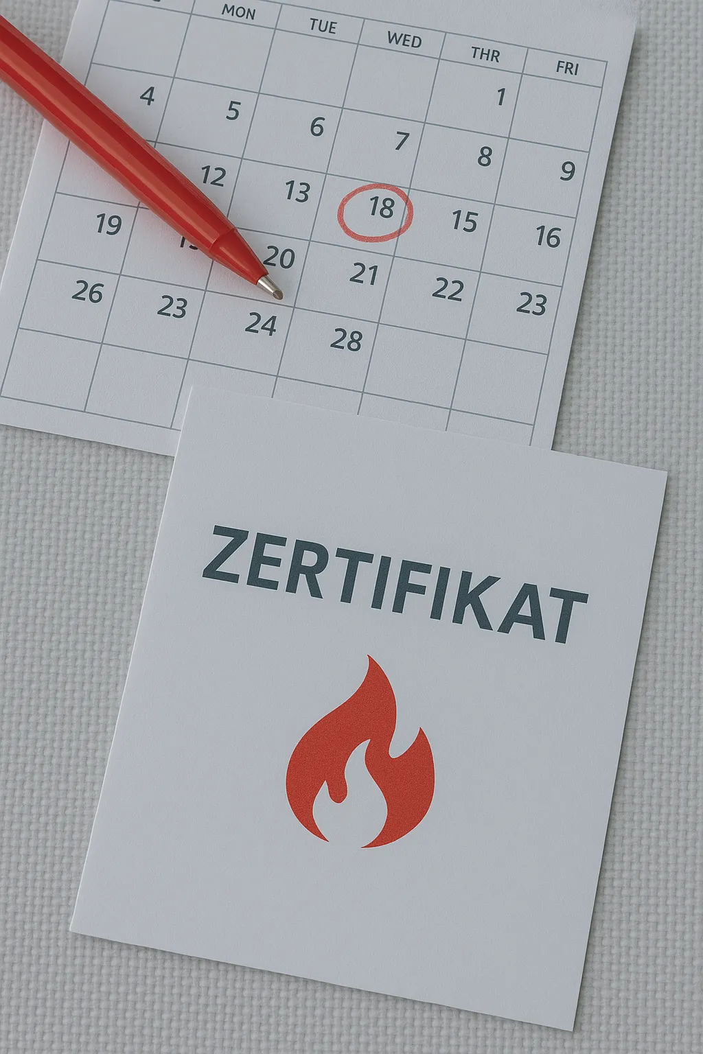 Anleitung zur Ausbildung zum Brandschutzhelfer Kalender mit Zertifikat zur Brandschutzhelfer Ausbildung